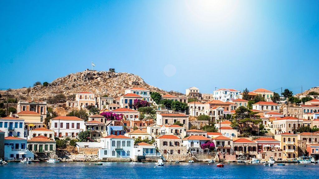 Beautiful yacht charter destination in Greece Halki island for summer family vacation