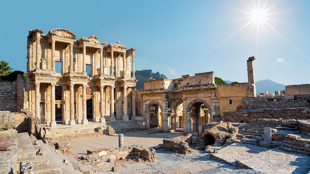 Ephesus in Turkey is beautiful to visit during yacht charter family vacation