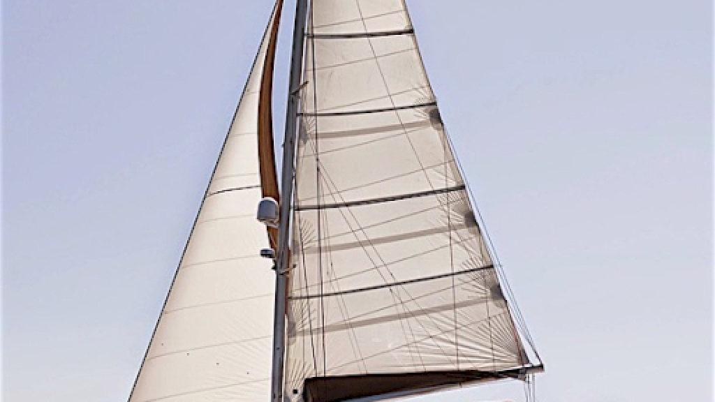 Luxury catamaran yacht HIGH JINKS cruising in Greece with Contact Yachts