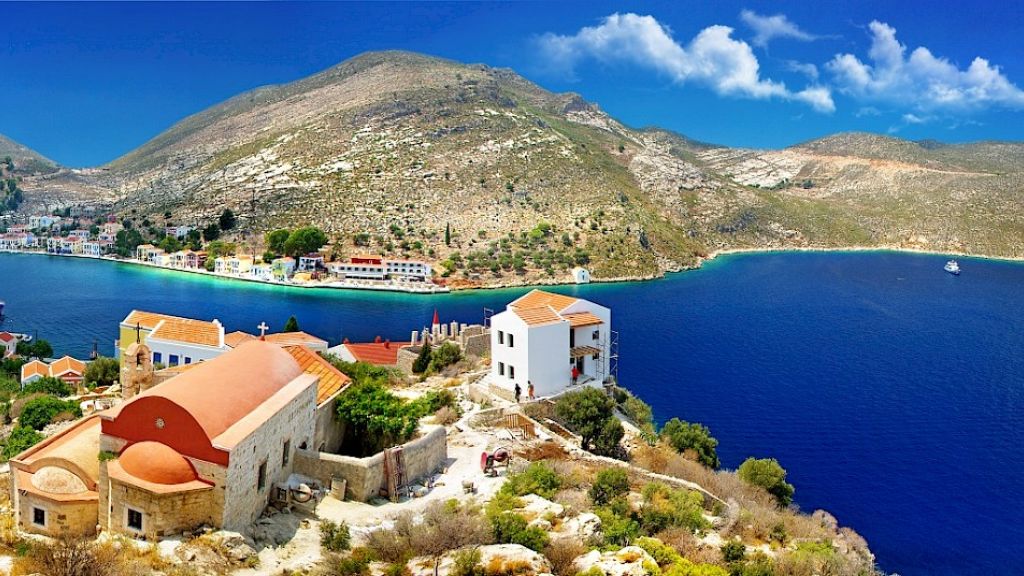 Beautiful yacht charter destination in Greece Kastellorizo island for summer family vacation