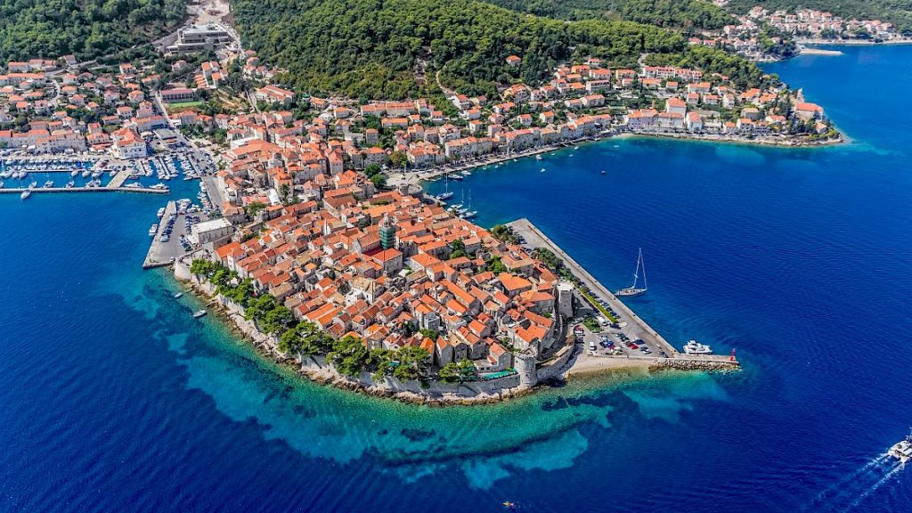 beautiful yacht destination in Croatia by contact yachts - Korcula island and Korcula town
