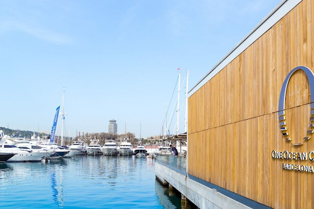 Yachts on display during MYBA Charter Show 2018