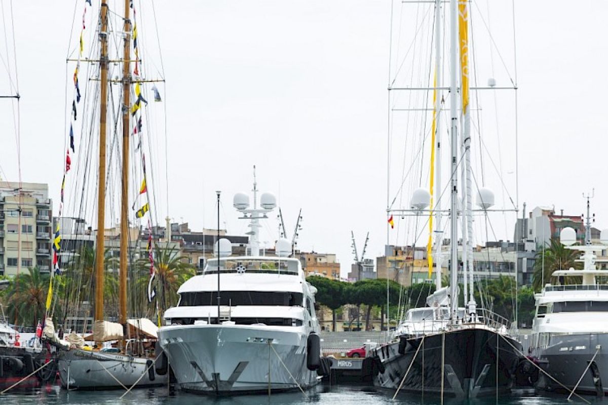 Yachts on display during MYBA Charter Show 2018