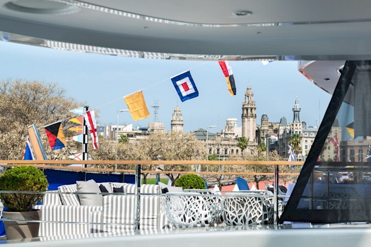 Yachts on display during MYBA Charter Show 2018