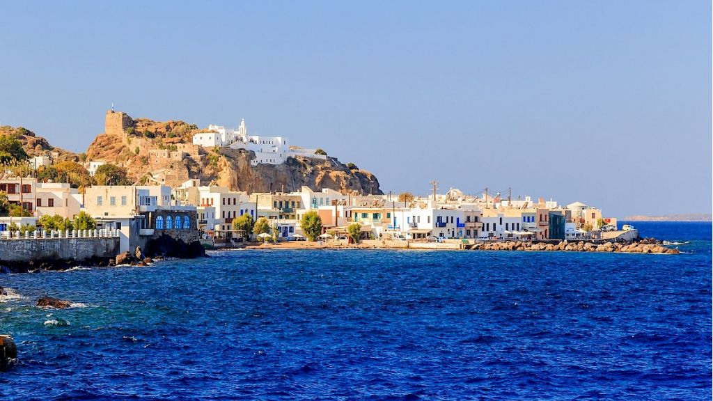 Beautiful yacht charter destination in Greece Nysiros island for summer family vacation