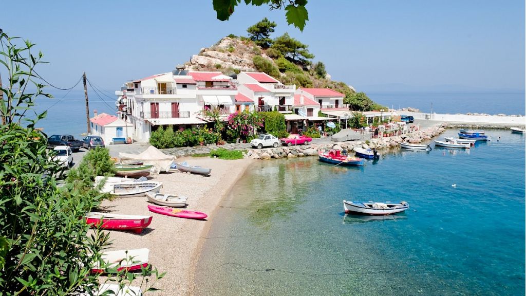 Beautiful yacht charter destination in Greece Samos island for summer family vacation