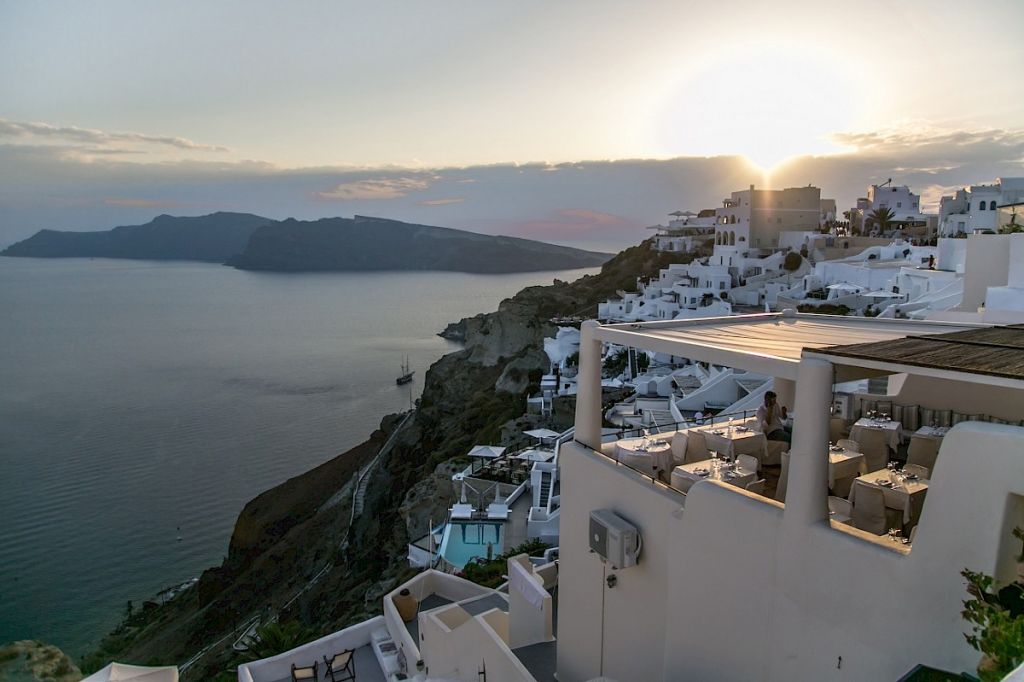 Santorini luxury yacht charter destination in the Aegean