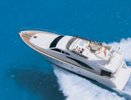 Beautiful Ferretti model yacht MARY for rent in Greece with Contact Yachts